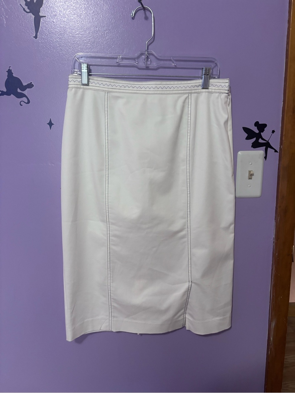 Alfred Dunner white Pencil Skirt with Topstitch Detail